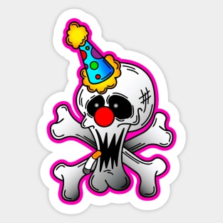 Clown and Crossbones Sticker